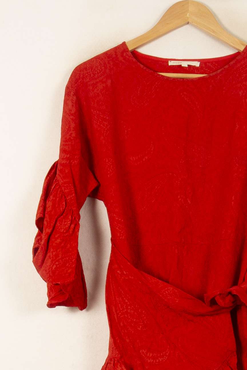 Robe Volantée Rouge - Taille M/38 de la marque Maje | PARAD58663 - Vendu par Paradigme - Image 3