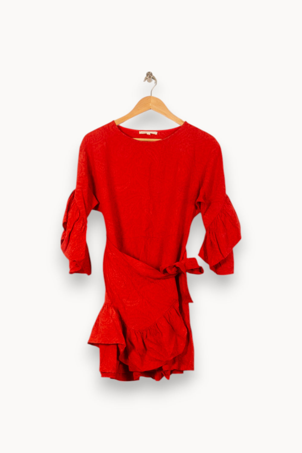 Robe Volantée Rouge - Taille M/38 de la marque Maje | PARAD58663 - Vendu par Paradigme - Image 2
