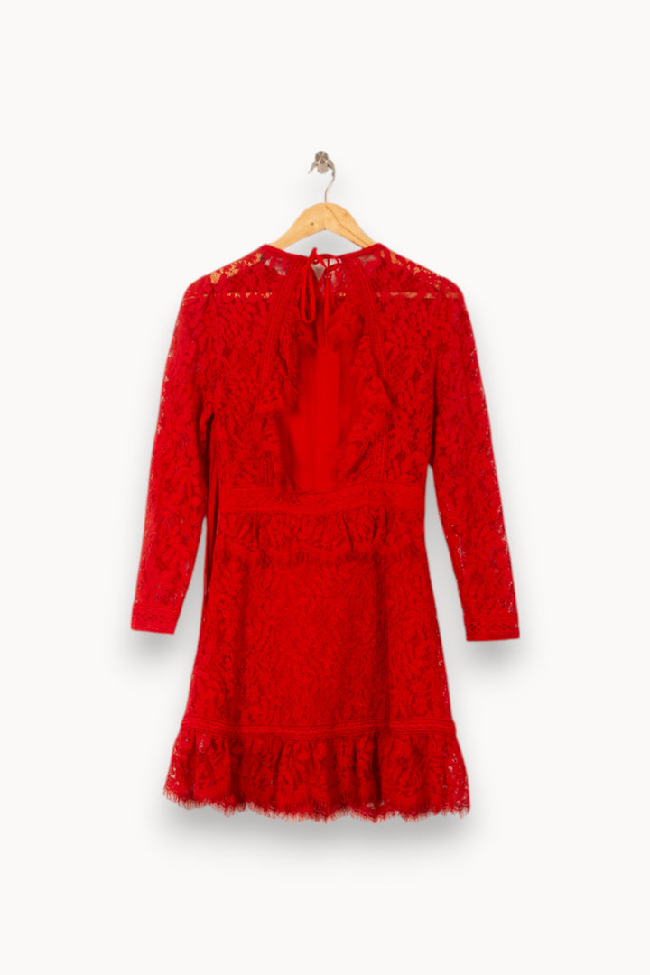 Robe En Dentelle Rouge - Taille S/36 de la marque The Kooples | PARAD58665 - Vendu par Paradigme - Image 4