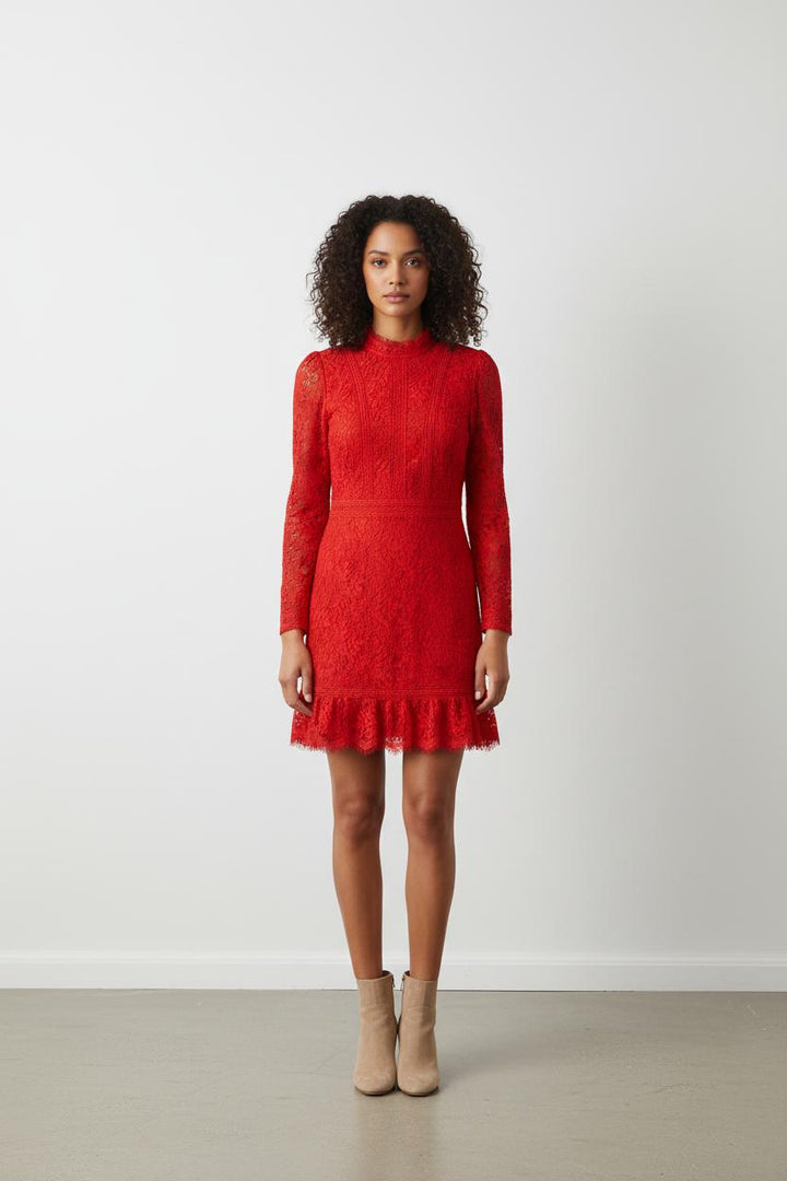 Robe En Dentelle Rouge - Taille S/36