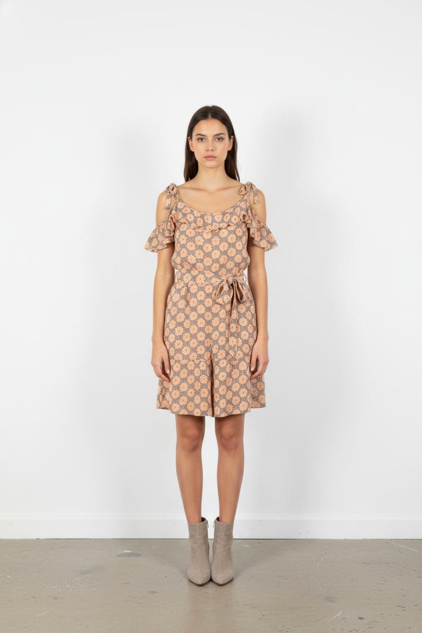 Robe Volantée Rose et Noir - Taille S/36