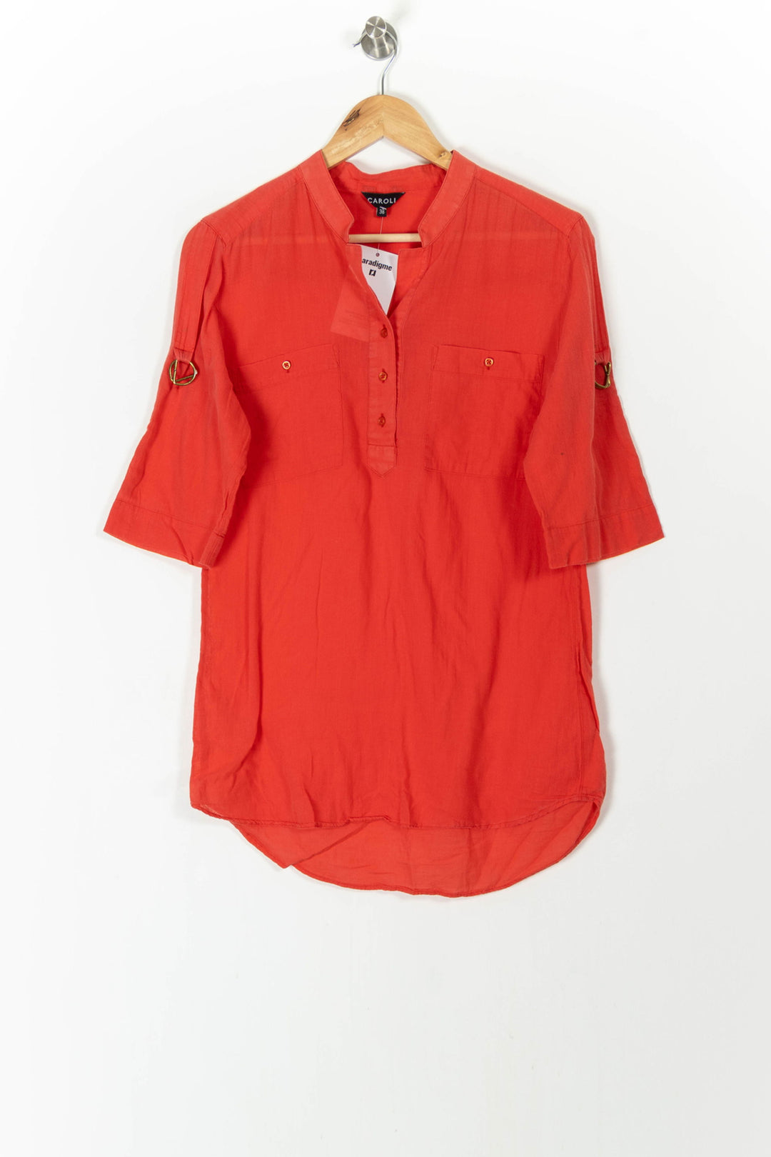 Chemise Rouge - Taille M/38 de la marque Caroll | PARAD58690 - Vendu par Paradigme - Image 2