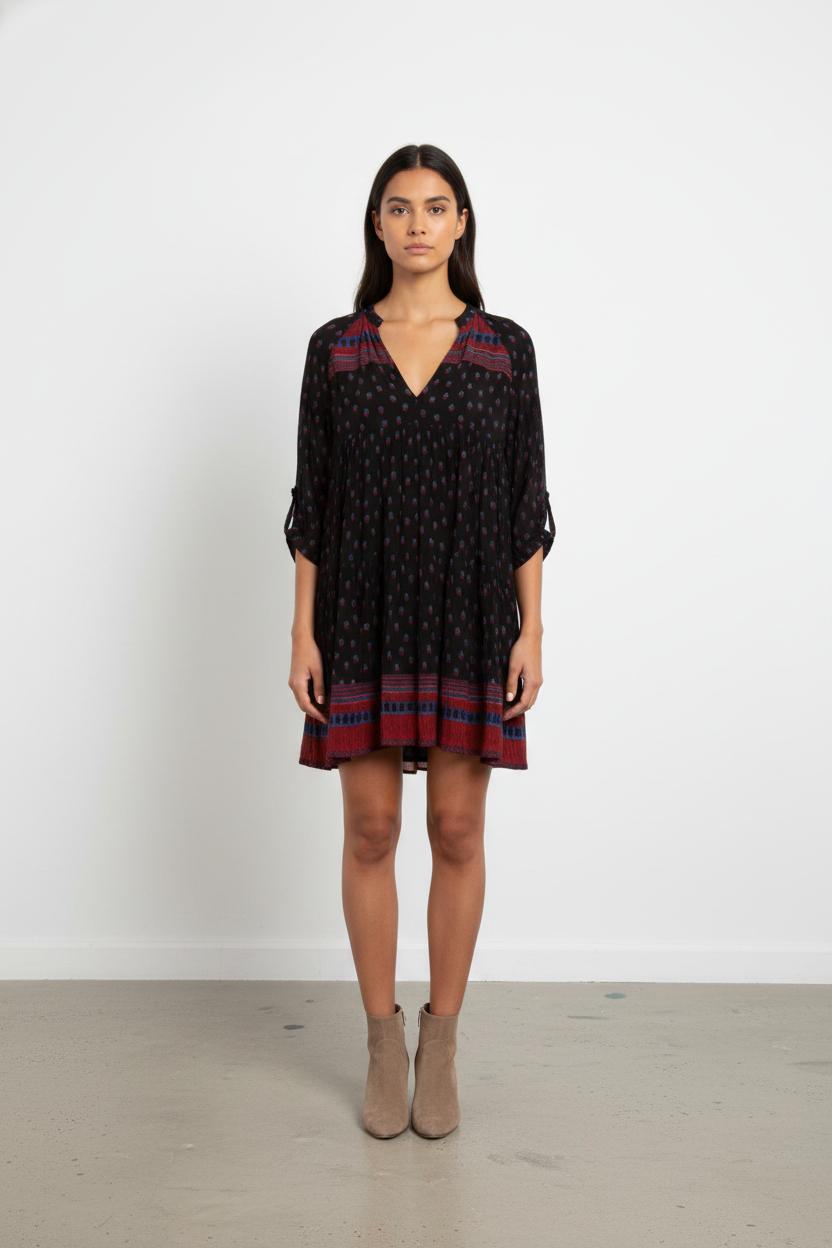 Robe Courte Noire et Rouge - Taille XS/34