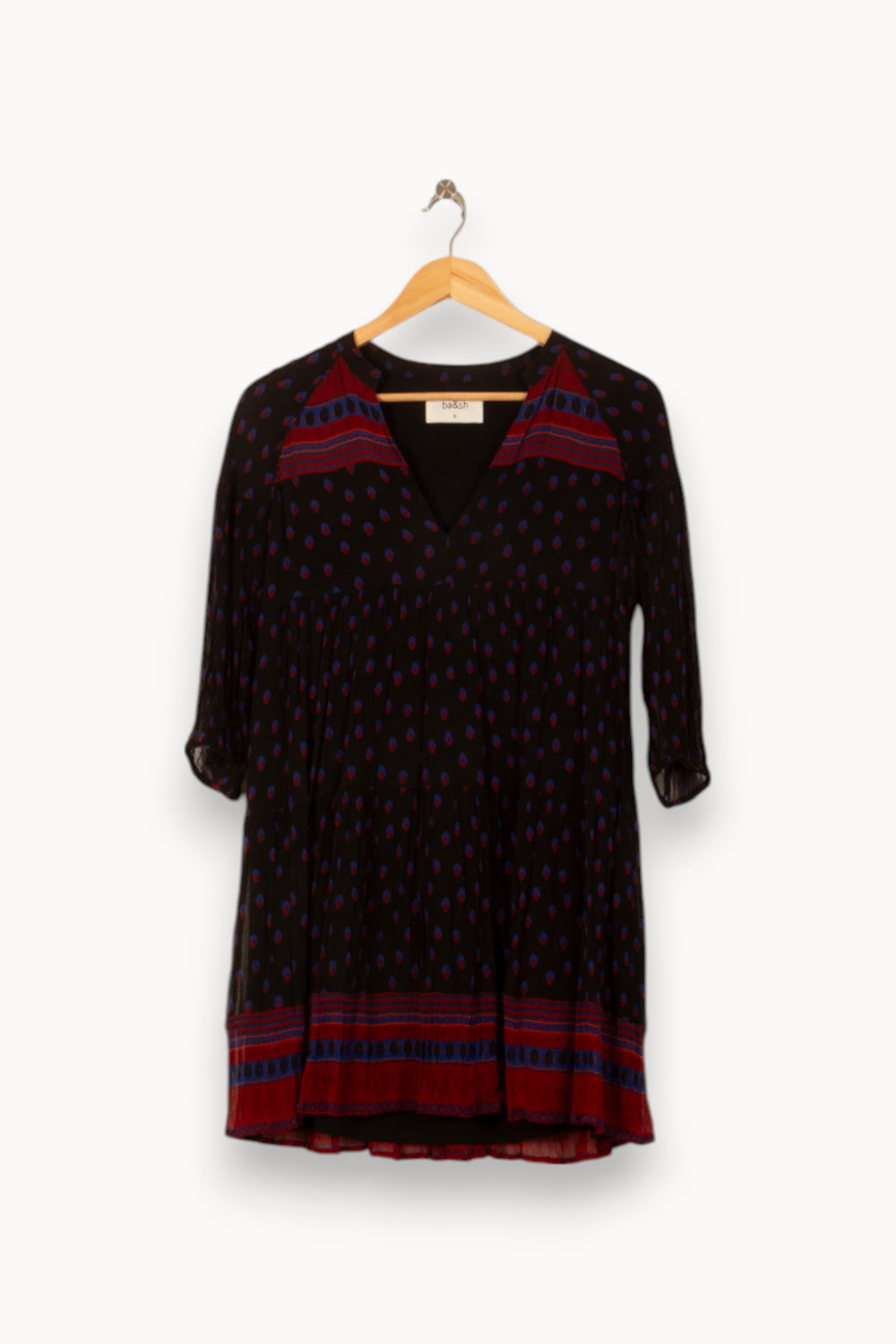 Robe Courte Noire et Rouge - Taille XS/34 de la marque ba&sh | PARAD58706 - Vendu par Paradigme - Image 2