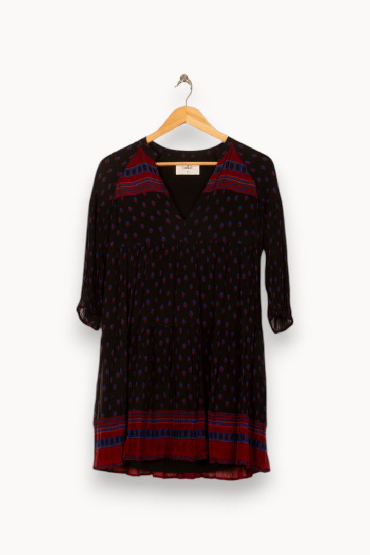 Robe Courte Noire et Rouge - Taille XS/34 de la marque ba&sh | PARAD58706 - Vendu par Paradigme - Image 2
