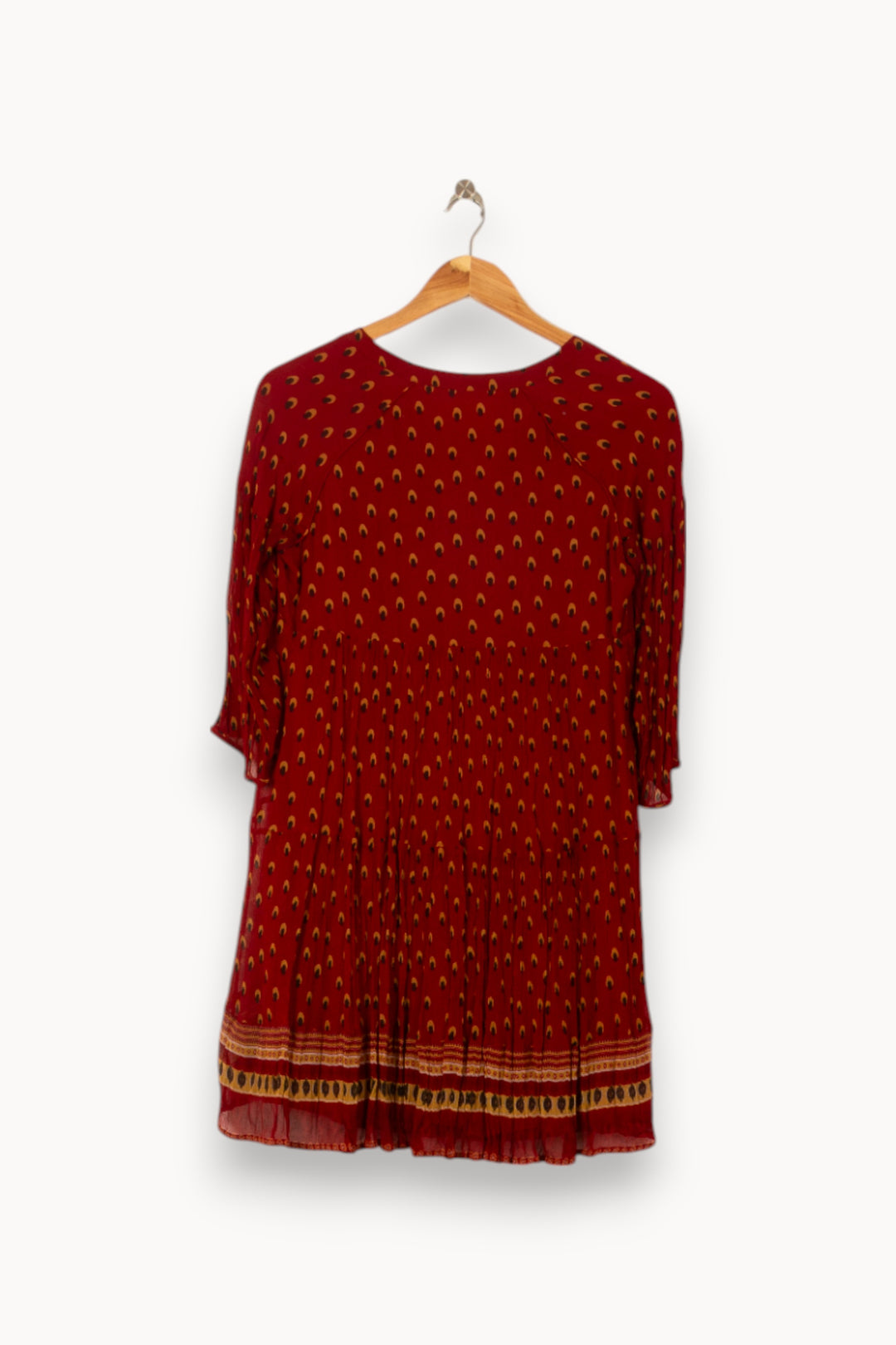 Robe Courte Bordeaux et Jaune - Taille XS/34 de la marque ba&sh | PARAD58707 - Vendu par Paradigme - Image 4