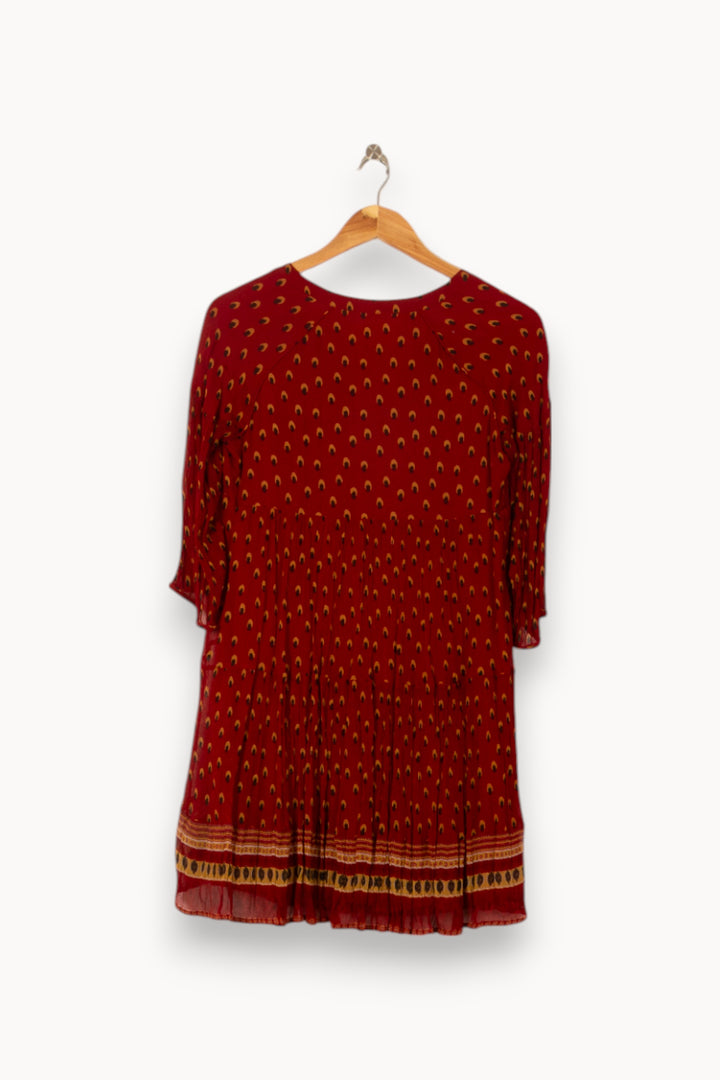 Robe Courte Bordeaux et Jaune - Taille XS/34 de la marque ba&sh | PARAD58707 - Vendu par Paradigme - Image 4