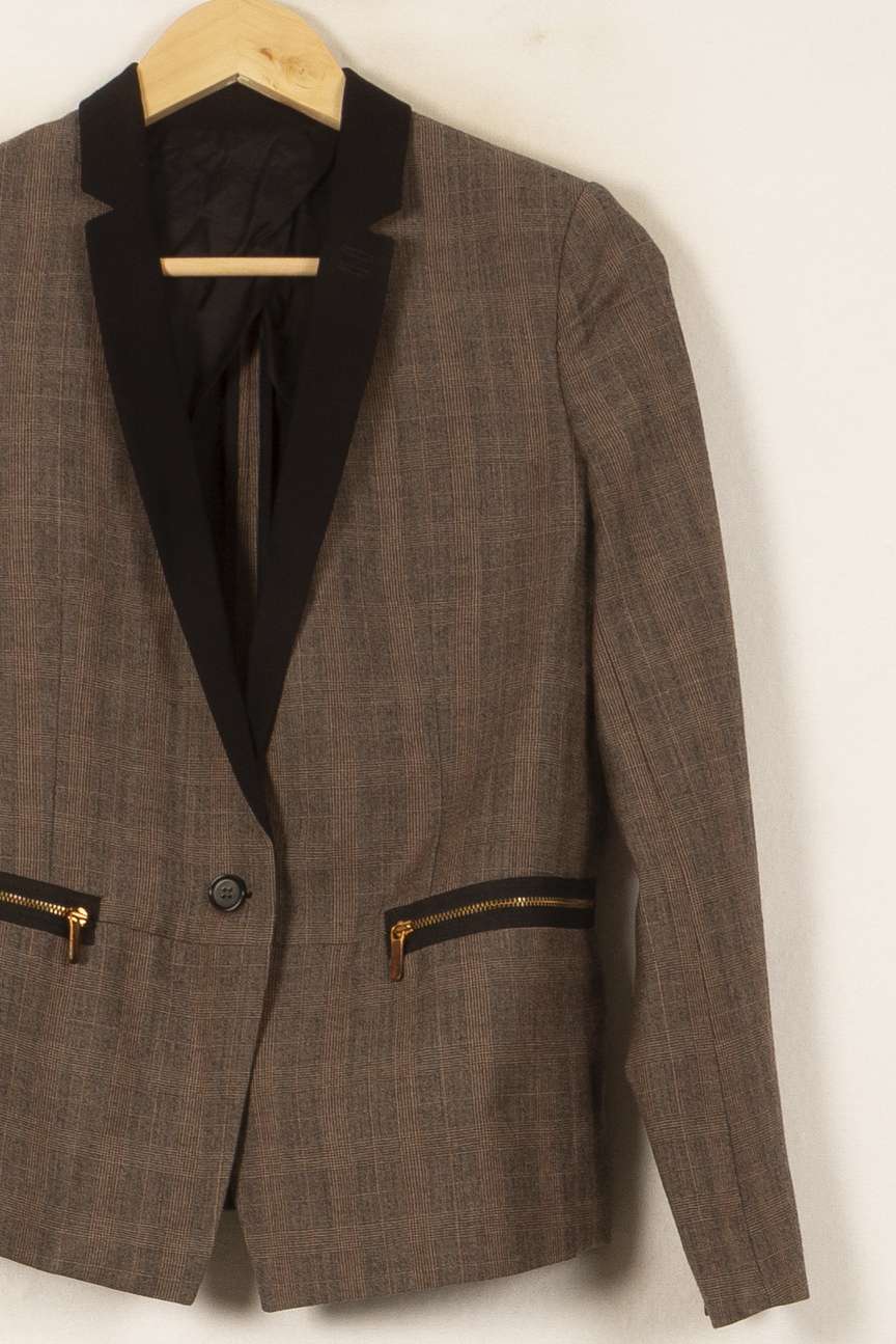 Blazer Marron et Noir - Taille S/36 de la marque The Kooples | PARAD58712 - Vendu par Paradigme - Image 3