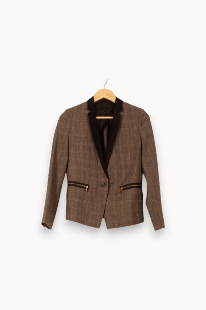 Blazer Marron et Noir - Taille S/36 de la marque The Kooples | PARAD58712 - Vendu par Paradigme - Image 2
