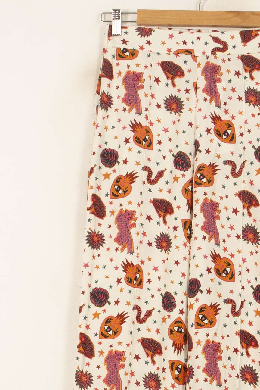 Pantalon Large Blanc et Orange - Taille XS/34 de la marque Imprevu | PARAD58714 - Vendu par Paradigme - Image 3