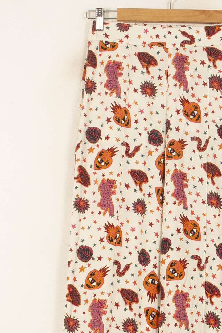 Pantalon Large Blanc et Orange - Taille XS/34 de la marque Imprevu | PARAD58714 - Vendu par Paradigme - Image 3