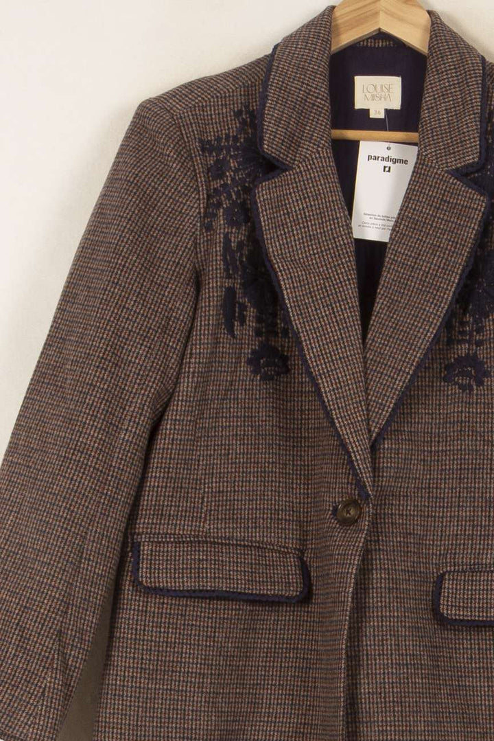 Blazer Marron et Bleu - Taille S/36 de la marque Louise Misha | PARAD58734 - Vendu par Paradigme - Image 3