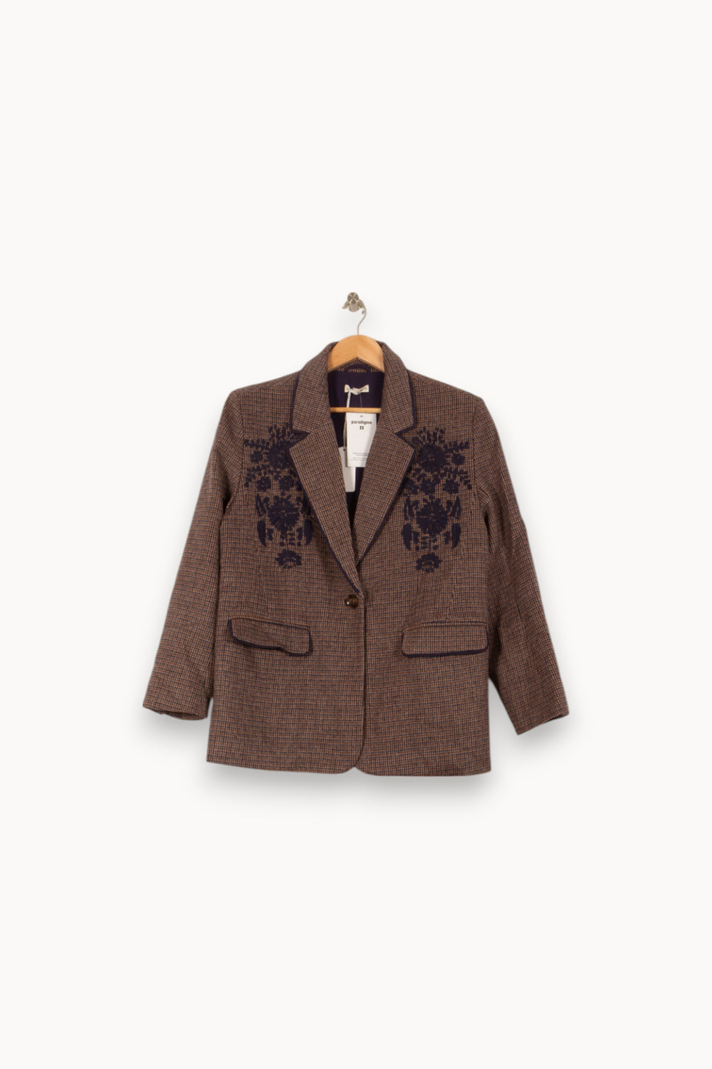Blazer Marron et Bleu - Taille S/36 de la marque Louise Misha | PARAD58736 - Vendu par Paradigme - Image 2