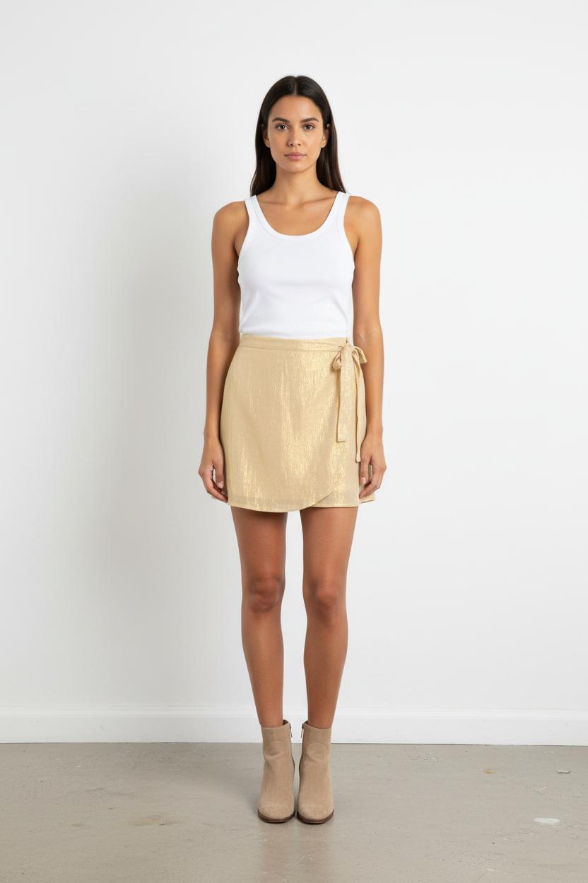 Jupe Portefeuille Dorée - Taille S/36
