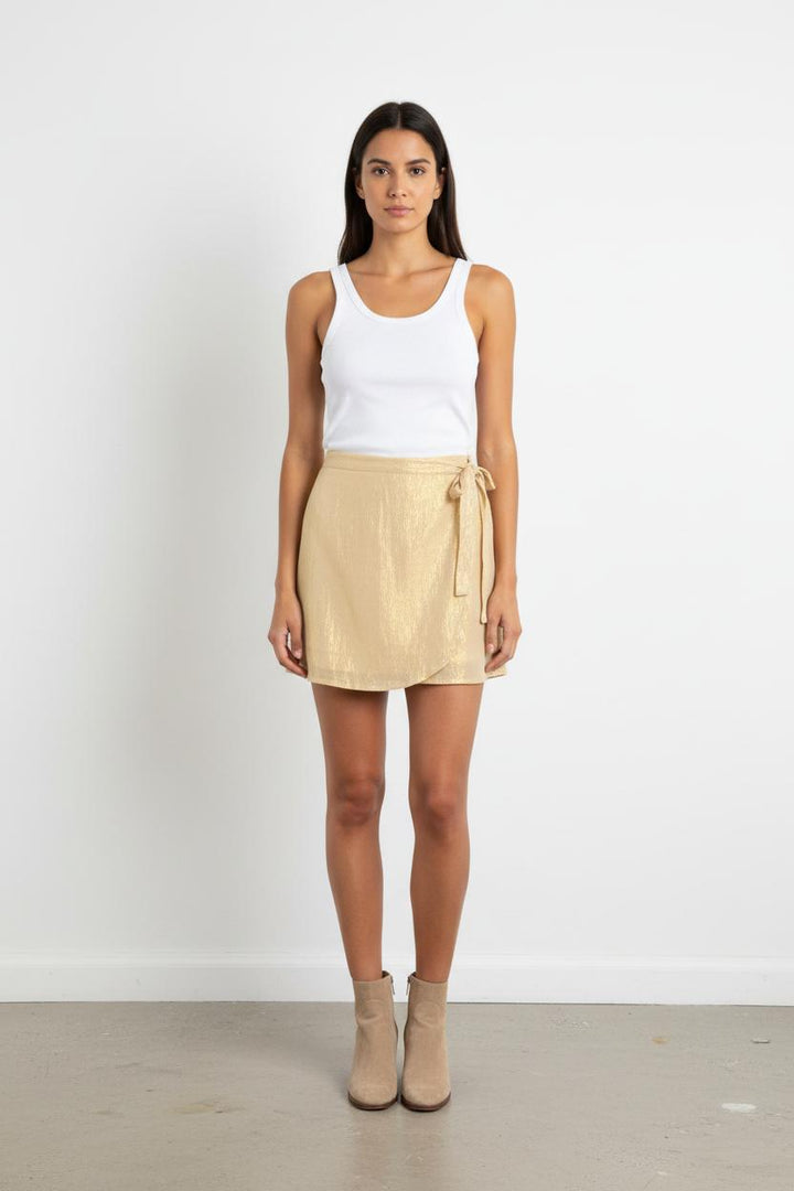 Jupe Portefeuille Dorée - Taille S/36