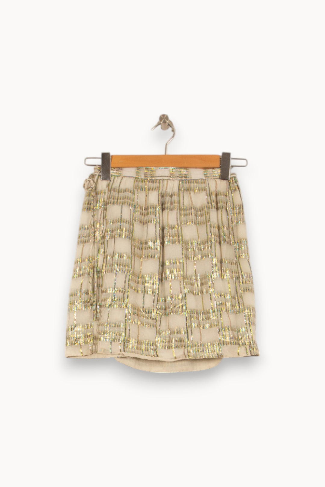 Jupe Courte Blanche et Dorée - Taille S/36 de la marque Louise Misha | PARAD58753 - Vendu par Paradigme - Image 4