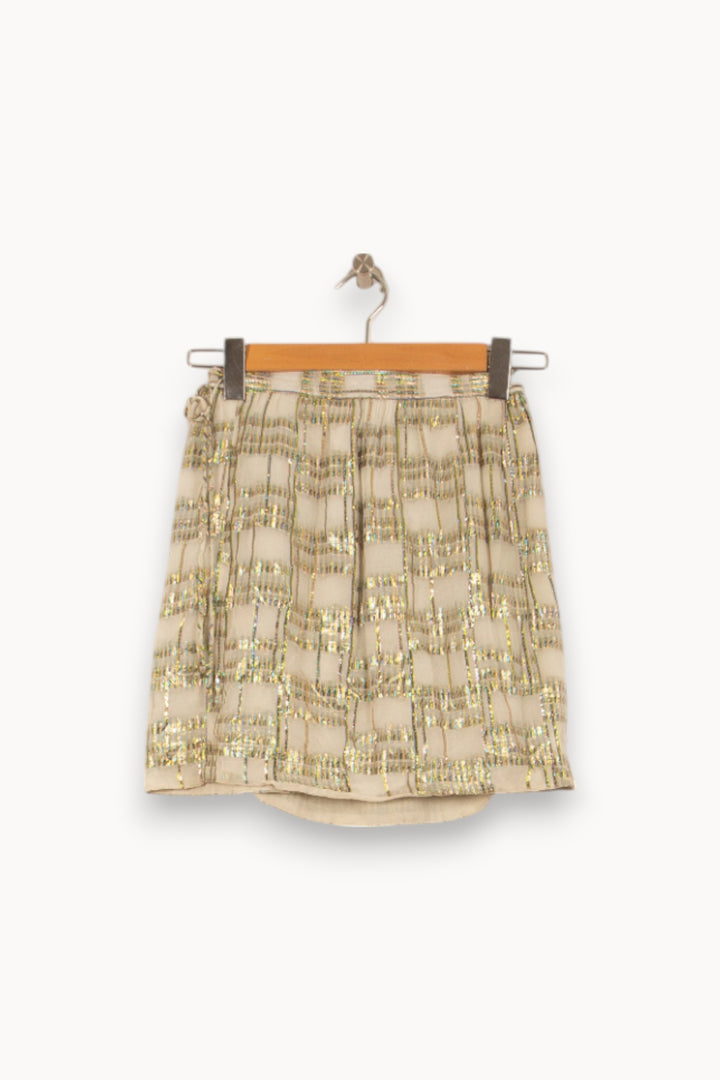 Jupe Courte Blanche et Dorée - Taille S/36 de la marque Louise Misha | PARAD58753 - Vendu par Paradigme - Image 4