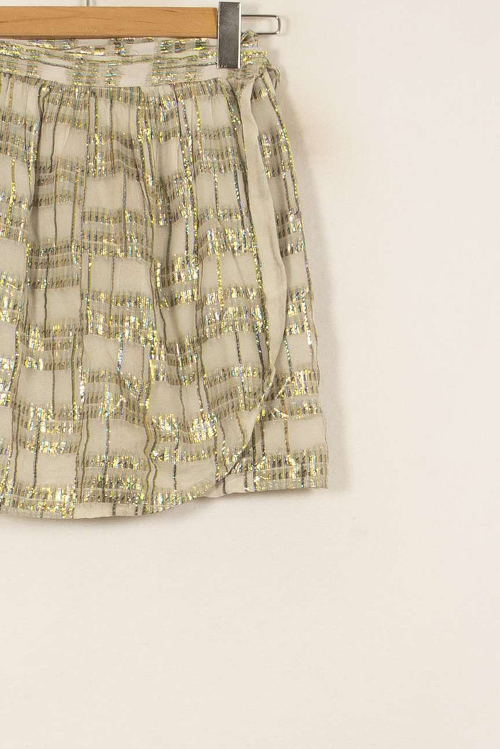Jupe Courte Blanche et Dorée - Taille S/36 de la marque Louise Misha | PARAD58753 - Vendu par Paradigme - Image 3