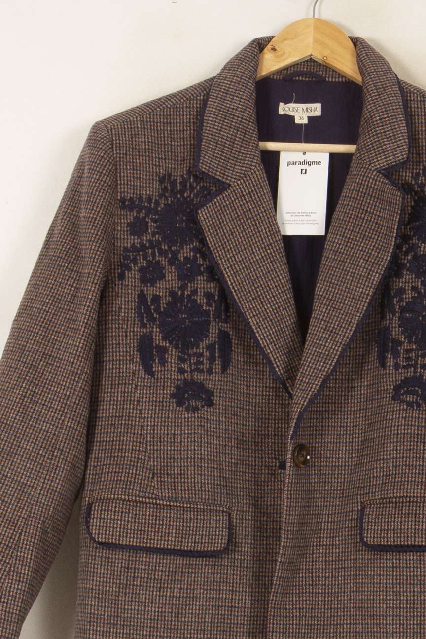 Blazer Marron et Bleu - Taille S/36 de la marque Louise Misha | PARAD58797 - Vendu par Paradigme - Image 3