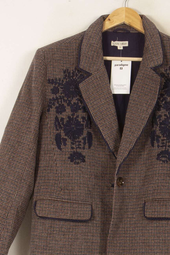 Blazer Marron et Bleu - Taille S/36 de la marque Louise Misha | PARAD58797 - Vendu par Paradigme - Image 3