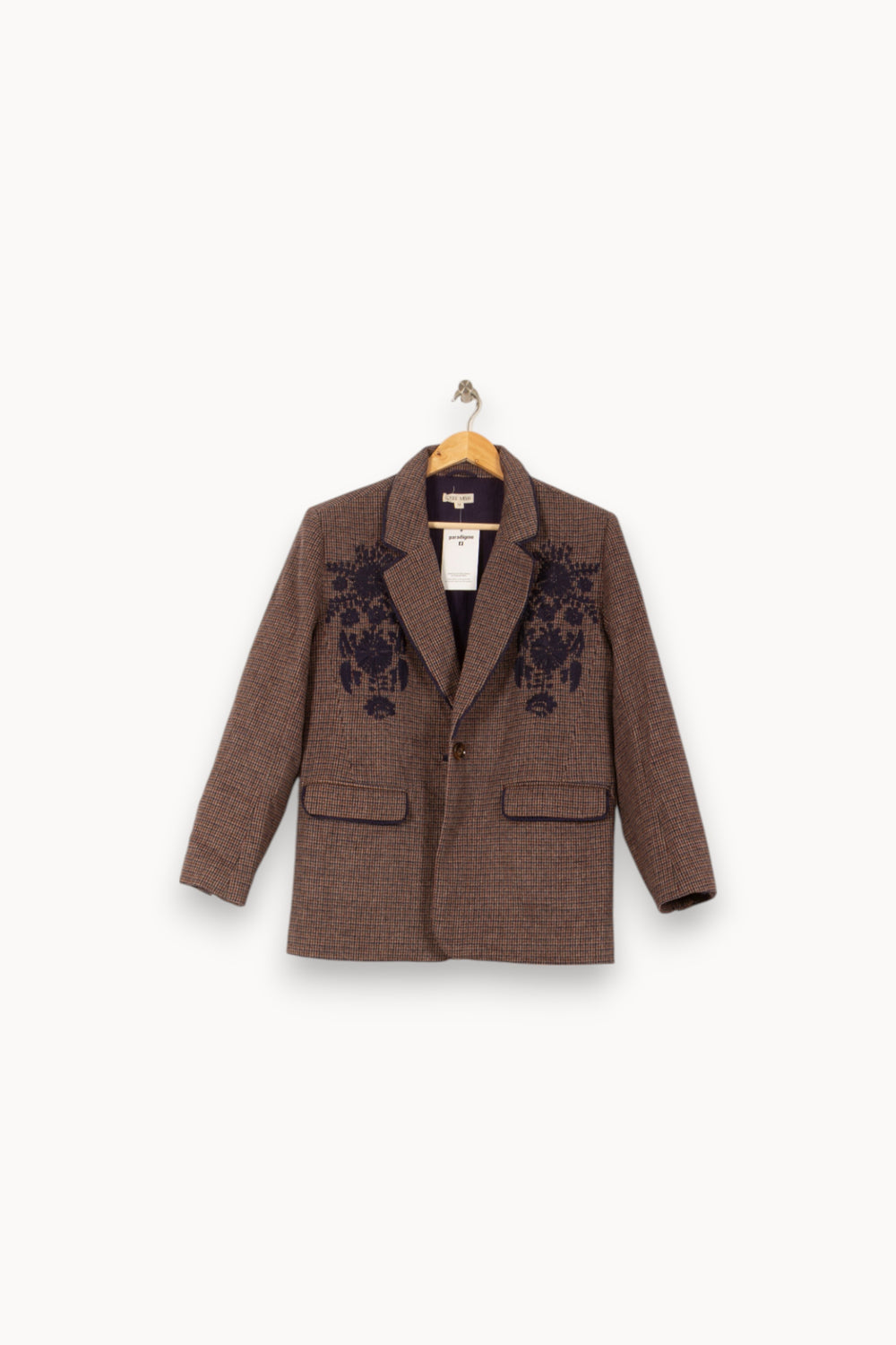 Blazer Marron et Bleu - Taille S/36 de la marque Louise Misha | PARAD58797 - Vendu par Paradigme - Image 2