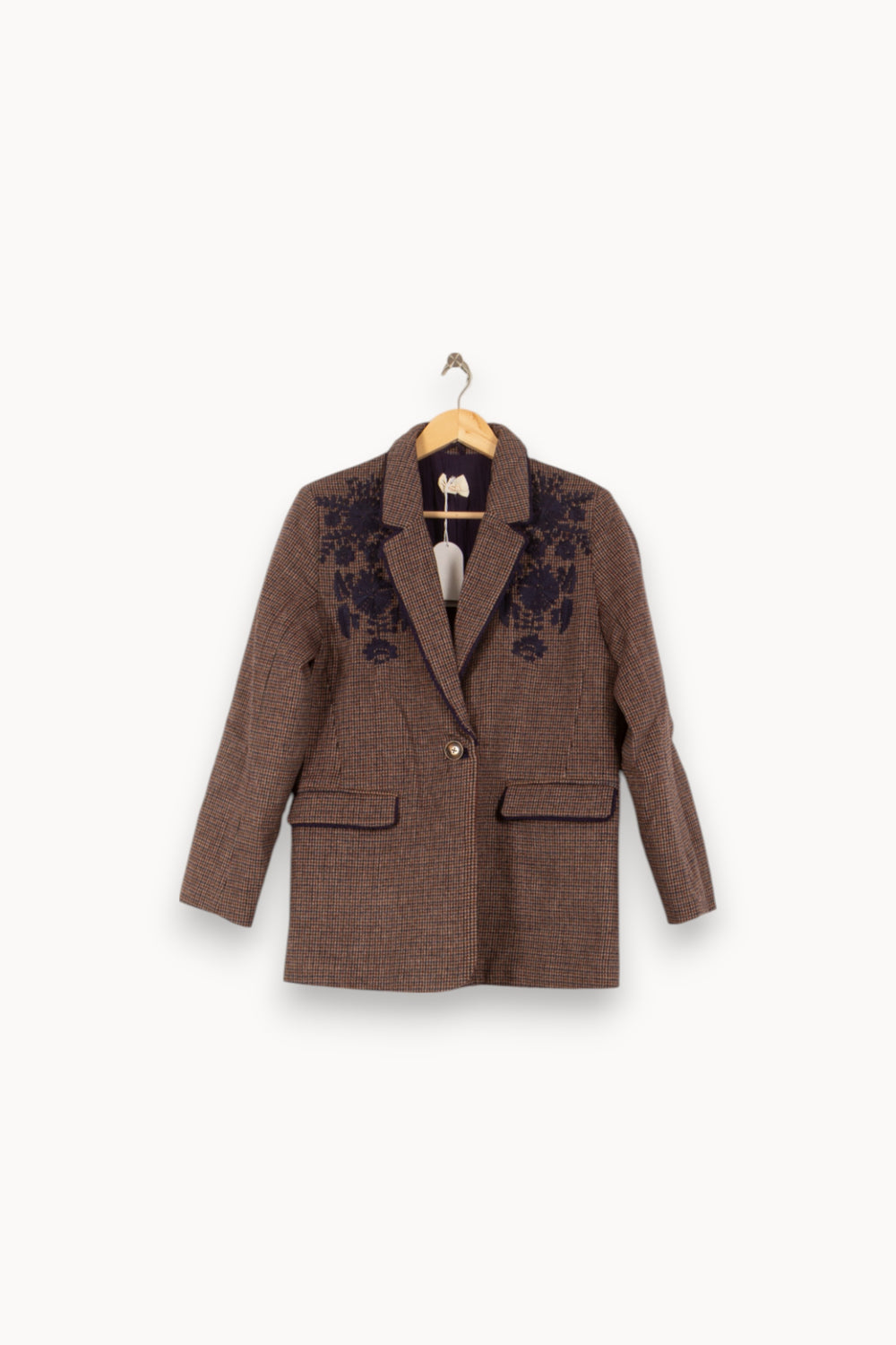 Blazer Marron et Bleu - Taille S/36 de la marque Louise Misha | PARAD58798 - Vendu par Paradigme - Image 2