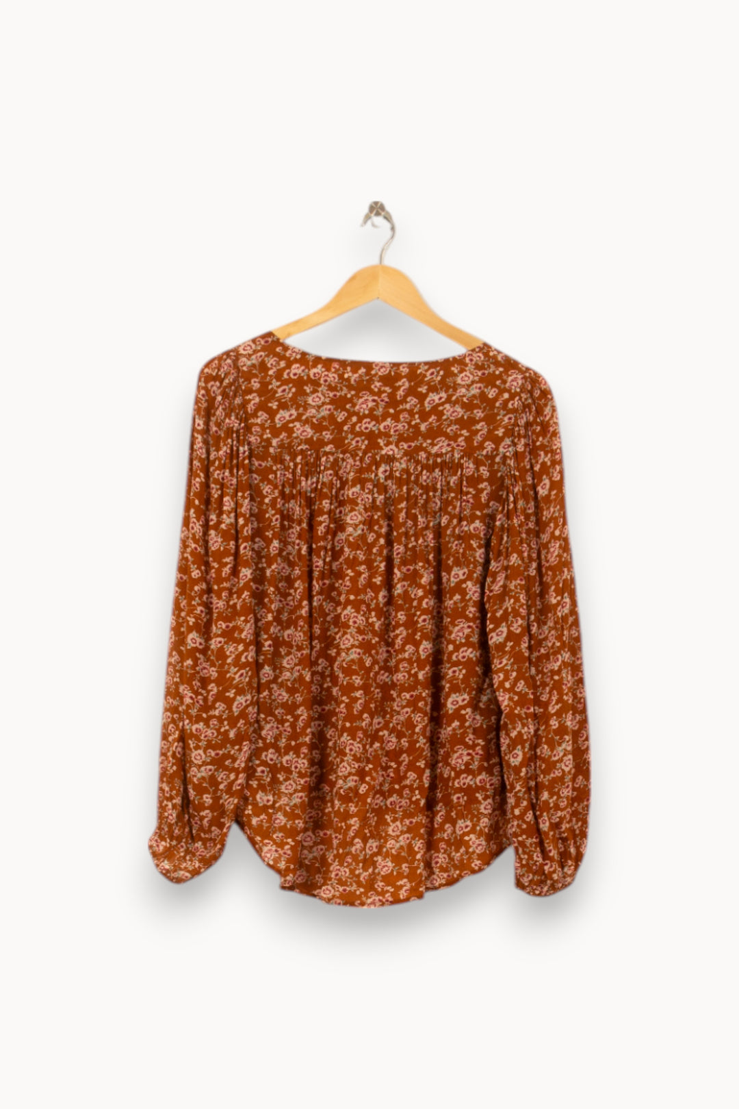 Blouse Fleurie Marron et Blanche - Taille S/36 de la marque Louise Misha | PARAD58806 - Vendu par Paradigme - Image 4