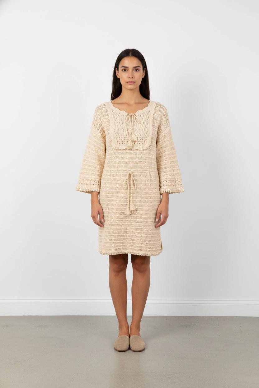 Robe Crochet Beige - Taille S/36