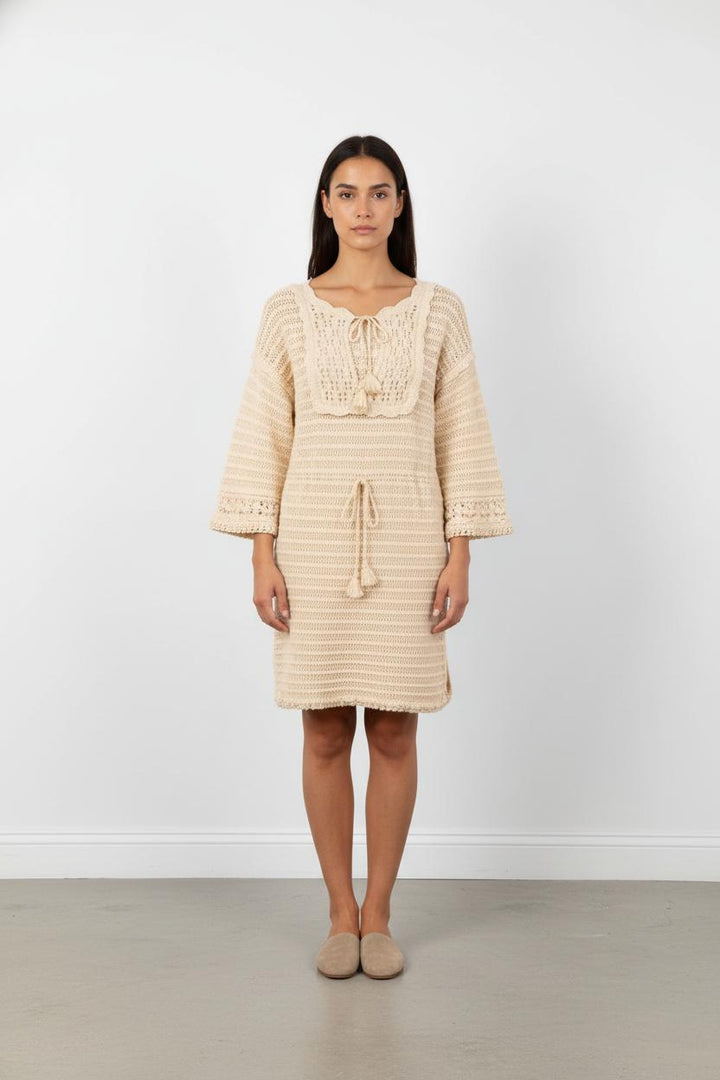 Robe Crochet Beige - Taille S/36