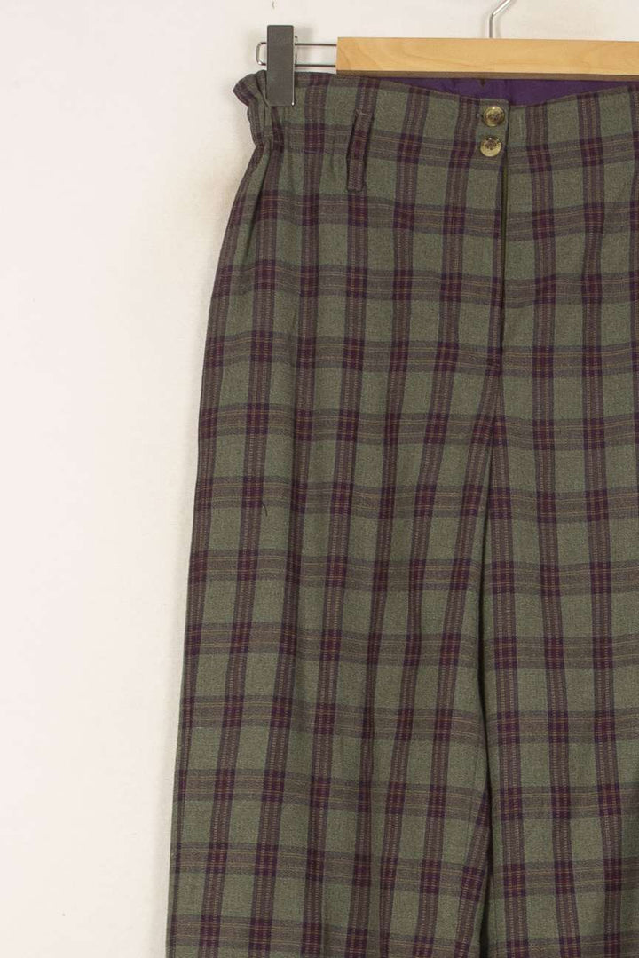 Pantalon Carreaux Vert et Bordeaux - Taille S/36 de la marque Louise Misha | PARAD58850 - Vendu par Paradigme - Image 3