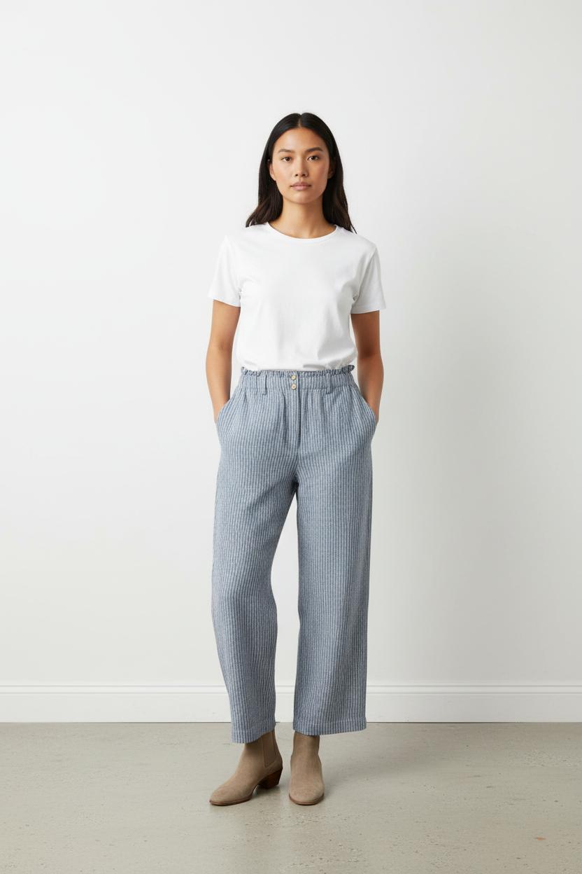 Pantalon Rayé Bleu et Blanc - Taille S/36
