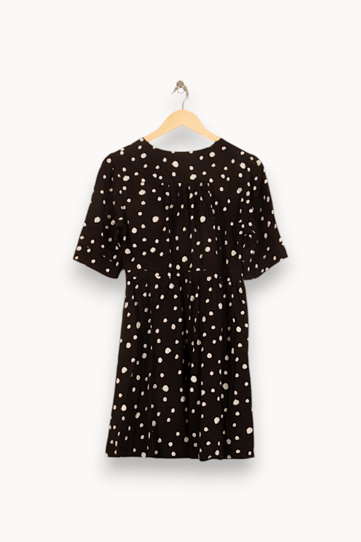 Robe Portefeuille Noire et Blanche - Taille S/36 de la marque Grace & Mila | PARAD58859 - Vendu par Paradigme - Image 4