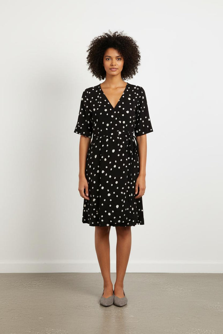 Robe Portefeuille Noire et Blanche - Taille S/36