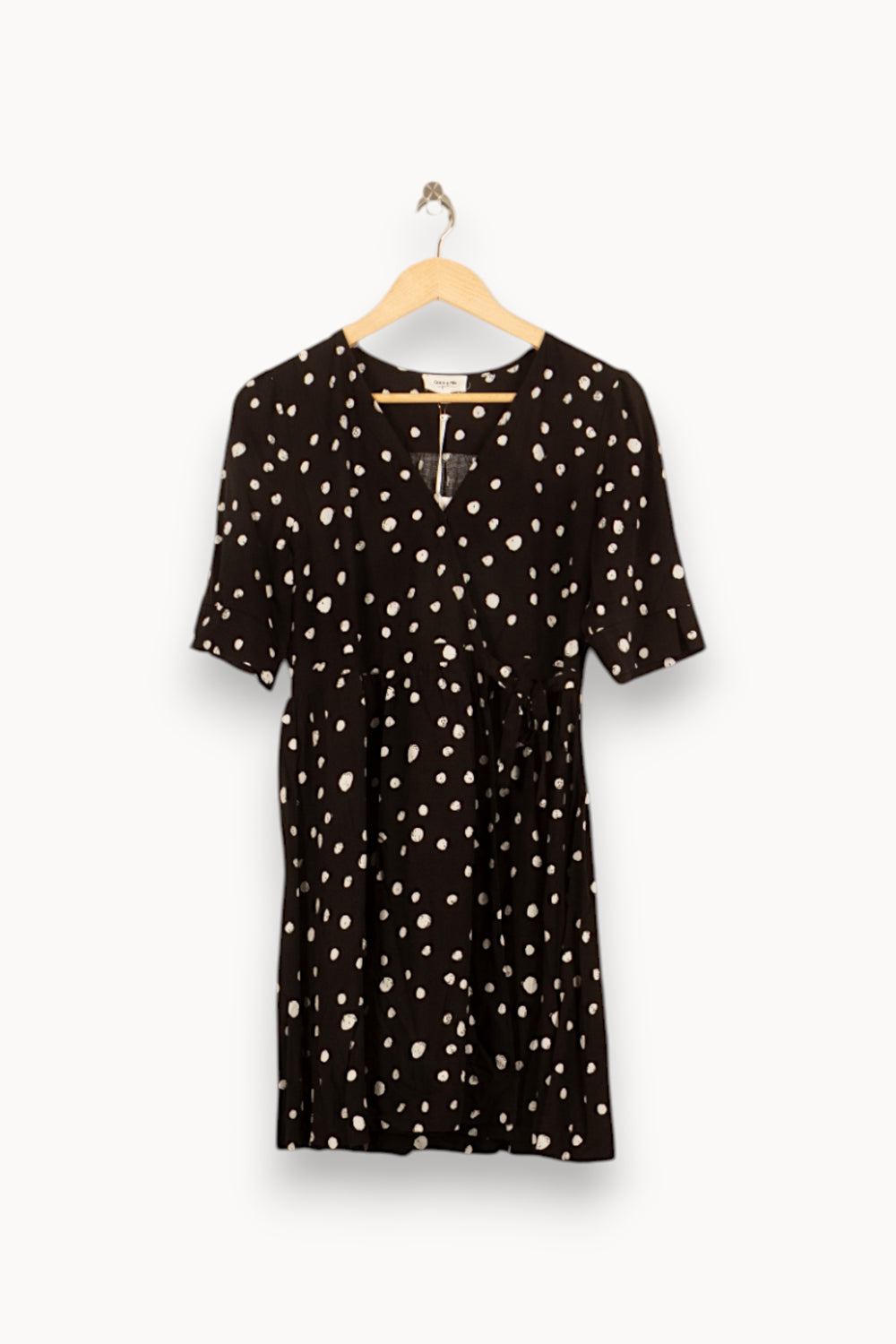Robe Portefeuille Noire et Blanche - Taille S/36 de la marque Grace & Mila | PARAD58859 - Vendu par Paradigme - Image 2