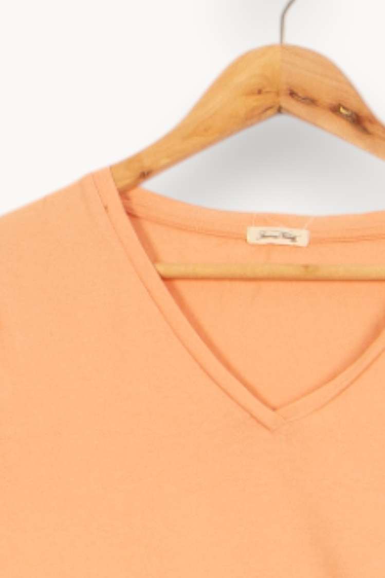 Tee-shirt Orange - Taille S/36 de la marque American Vintage | PARAD58862 - Vendu par Paradigme - Image 3