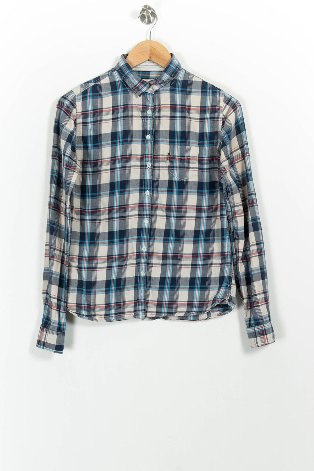 Chemise à Carreaux Bleu et Blanc - Taille XS/34 de la marque Levi's | PARAD58873 - Vendu par Paradigme - Image 2