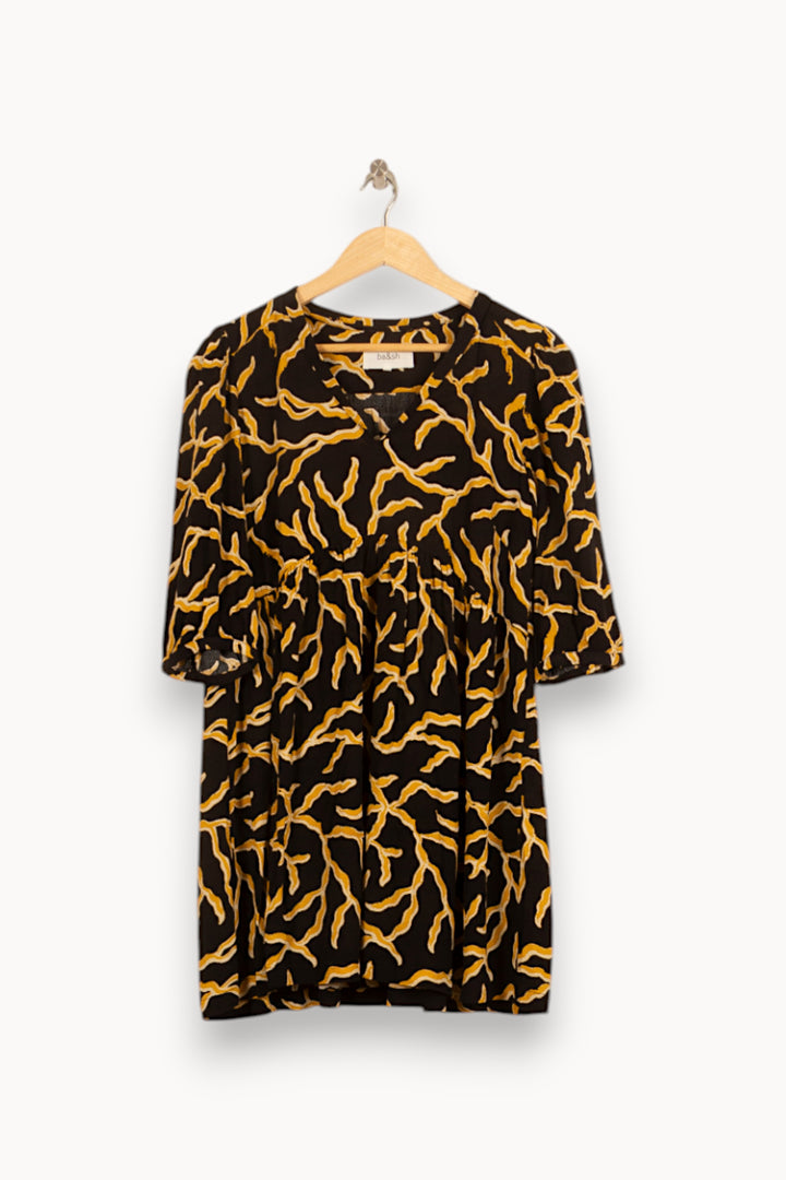 Robe Courte Noire et Jaune - Taille S/36 de la marque ba&sh | PARAD58874 - Vendu par Paradigme - Image 2