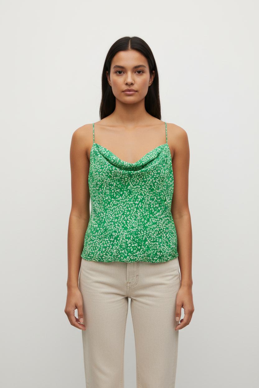 Top Vert et Blanc - Taille L/40