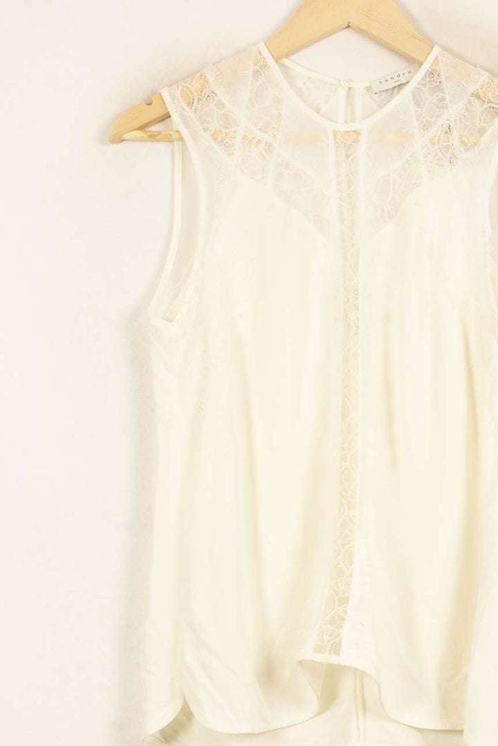 Blouse Blanche - Taille L/40 de la marque Sandro | PARAD58895 - Vendu par Paradigme - Image 3