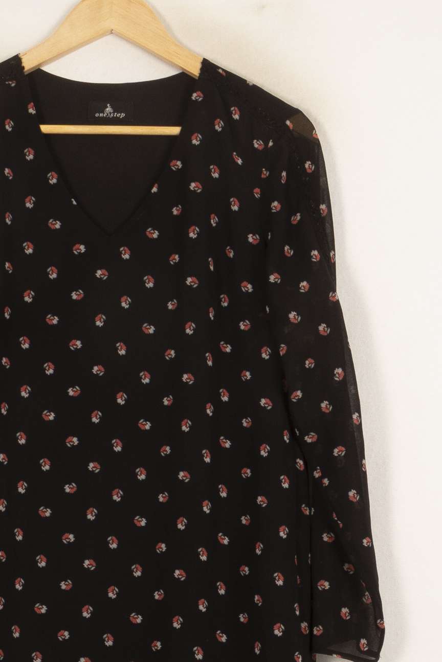 Robe Fleurie Noire - Taille M/38 de la marque One Step | PARAD58902 - Vendu par Paradigme - Image 3