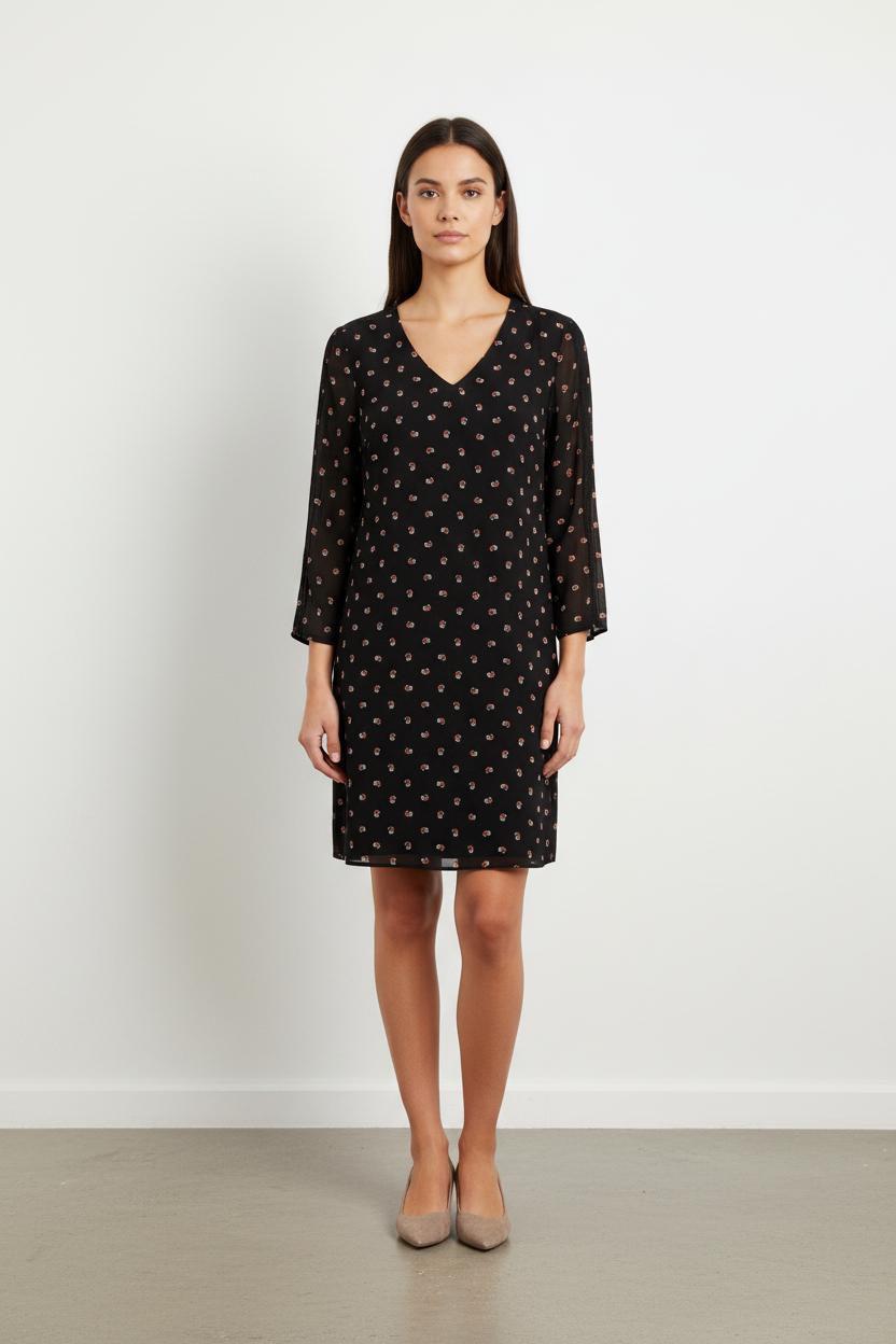 Robe Fleurie Noire - Taille M/38