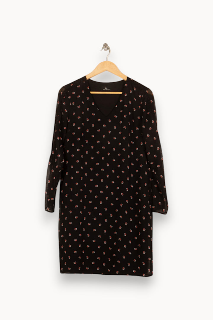 Robe Fleurie Noire - Taille M/38 de la marque One Step | PARAD58902 - Vendu par Paradigme - Image 2
