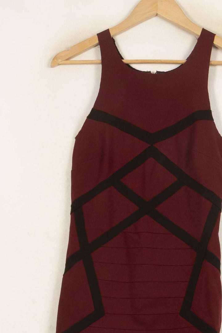 Robe Bandage Bordeaux et Noir - Taille M/38 de la marque Maje | PARAD58910 - Vendu par Paradigme - Image 3
