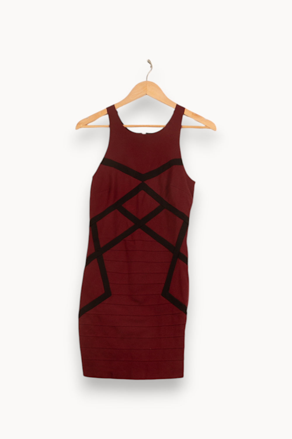 Robe Bandage Bordeaux et Noir - Taille M/38 de la marque Maje | PARAD58910 - Vendu par Paradigme - Image 2