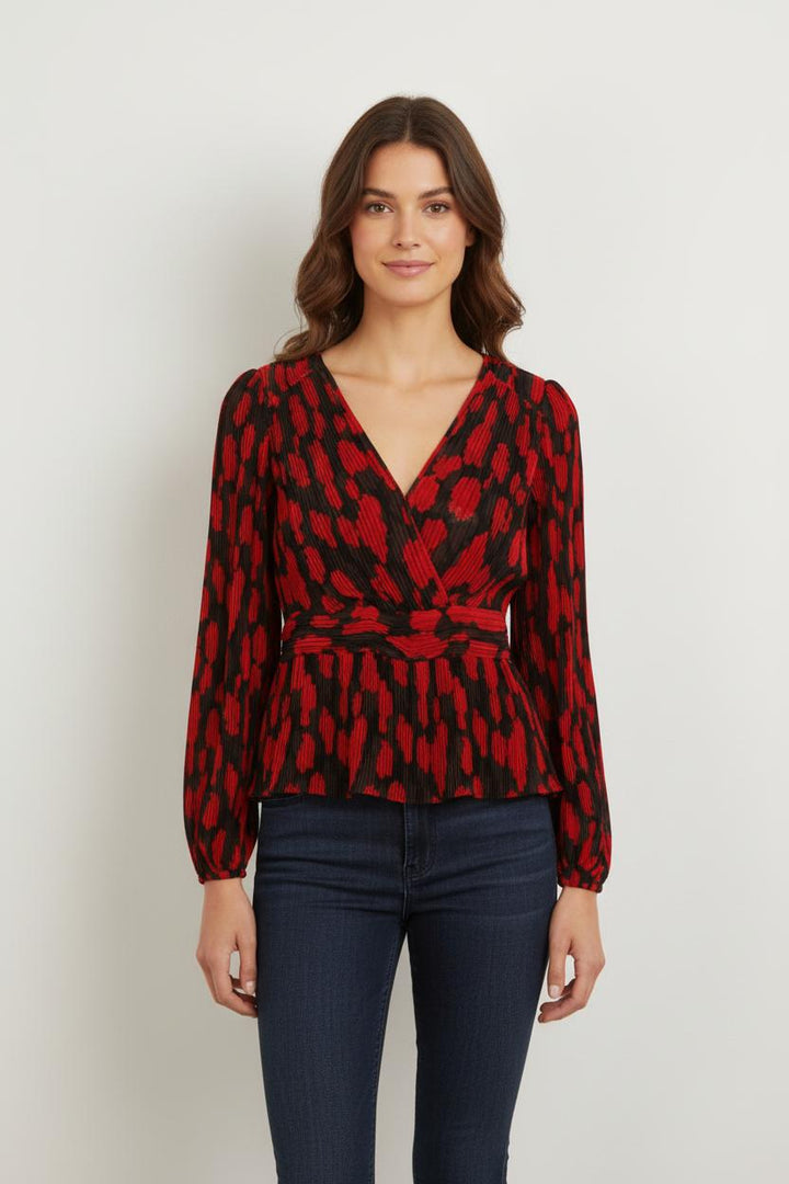 Blouse Rouge et Noire - Taille S/36