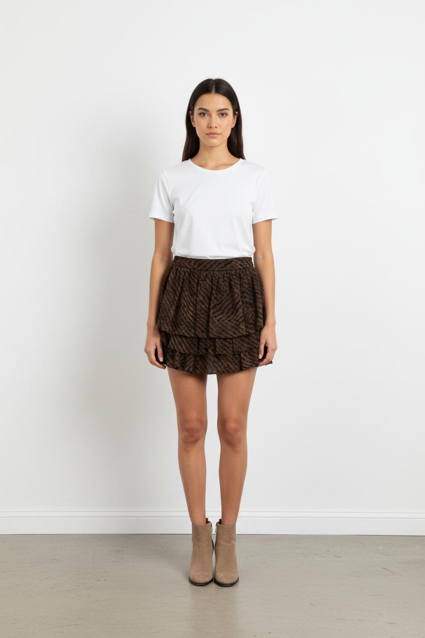 Jupe Volantée Marron - Taille L/40