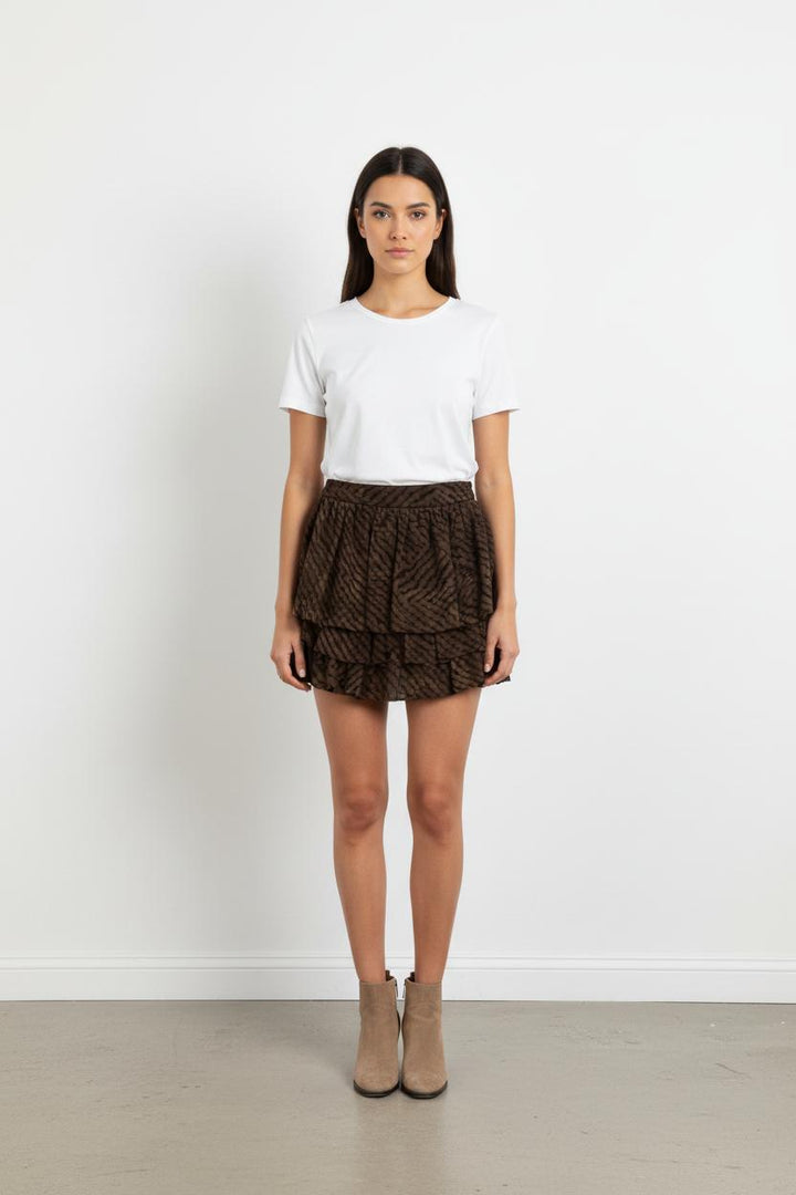 Jupe Volantée Marron - Taille L/40