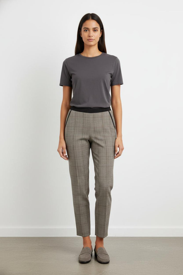 Pantalon Carreaux Beige et Marron - Taille S/36
