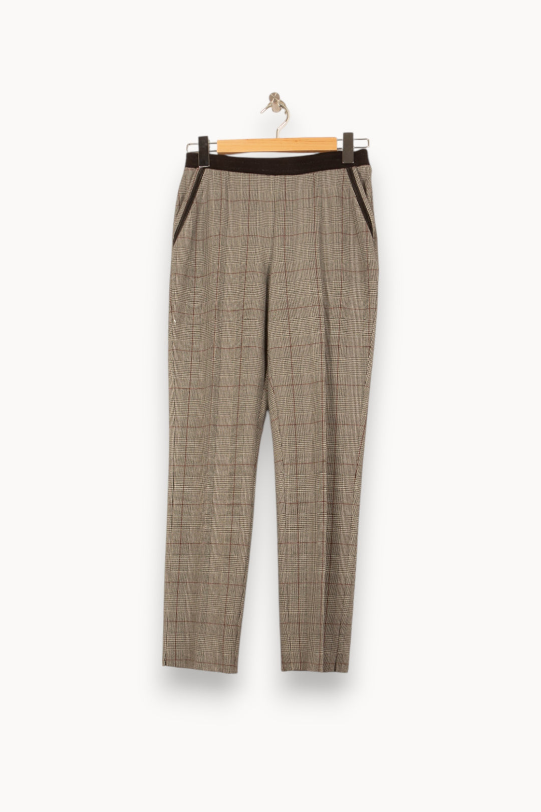 Pantalon Carreaux Beige et Marron - Taille S/36 de la marque IKKS | PARAD59015 - Vendu par Paradigme - Image 2
