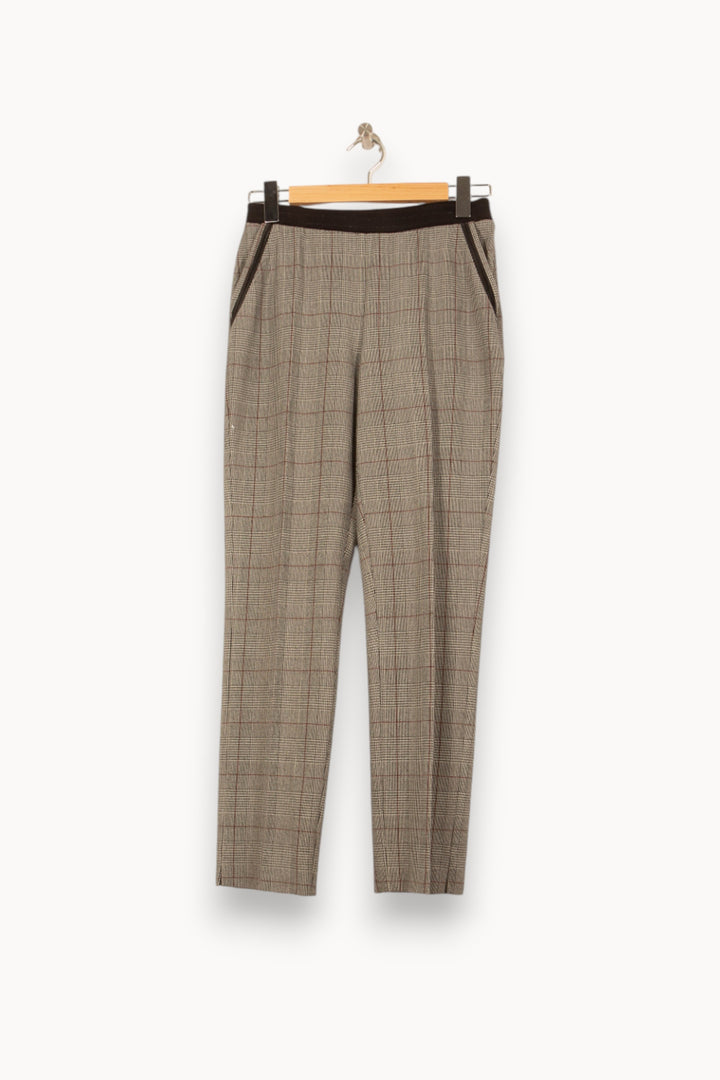 Pantalon Carreaux Beige et Marron - Taille S/36 de la marque IKKS | PARAD59015 - Vendu par Paradigme - Image 2